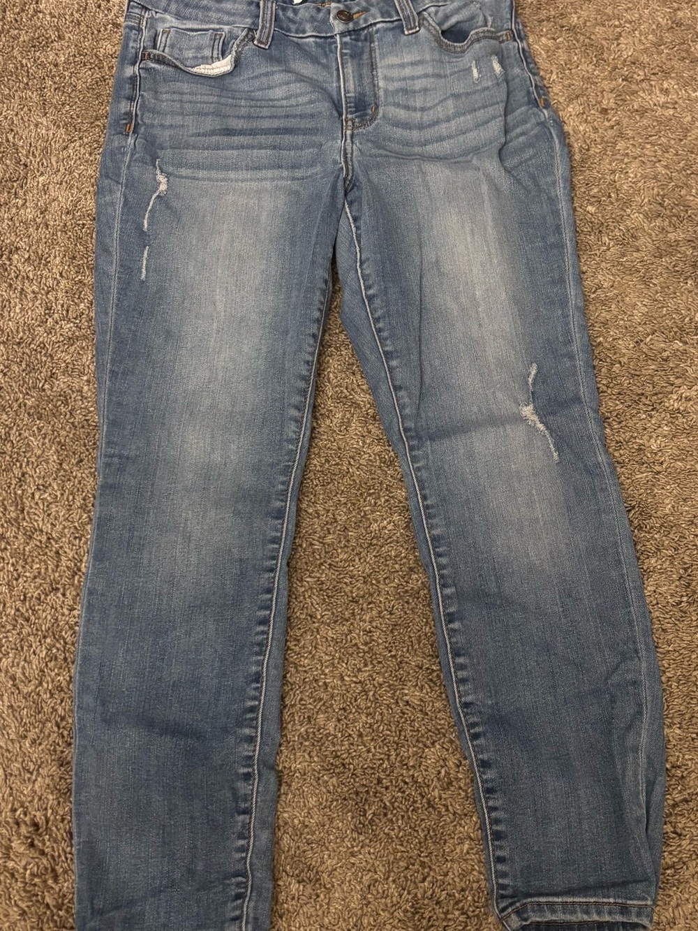 Studio Light Blue Skinny Jeans with Subtle Distressing
